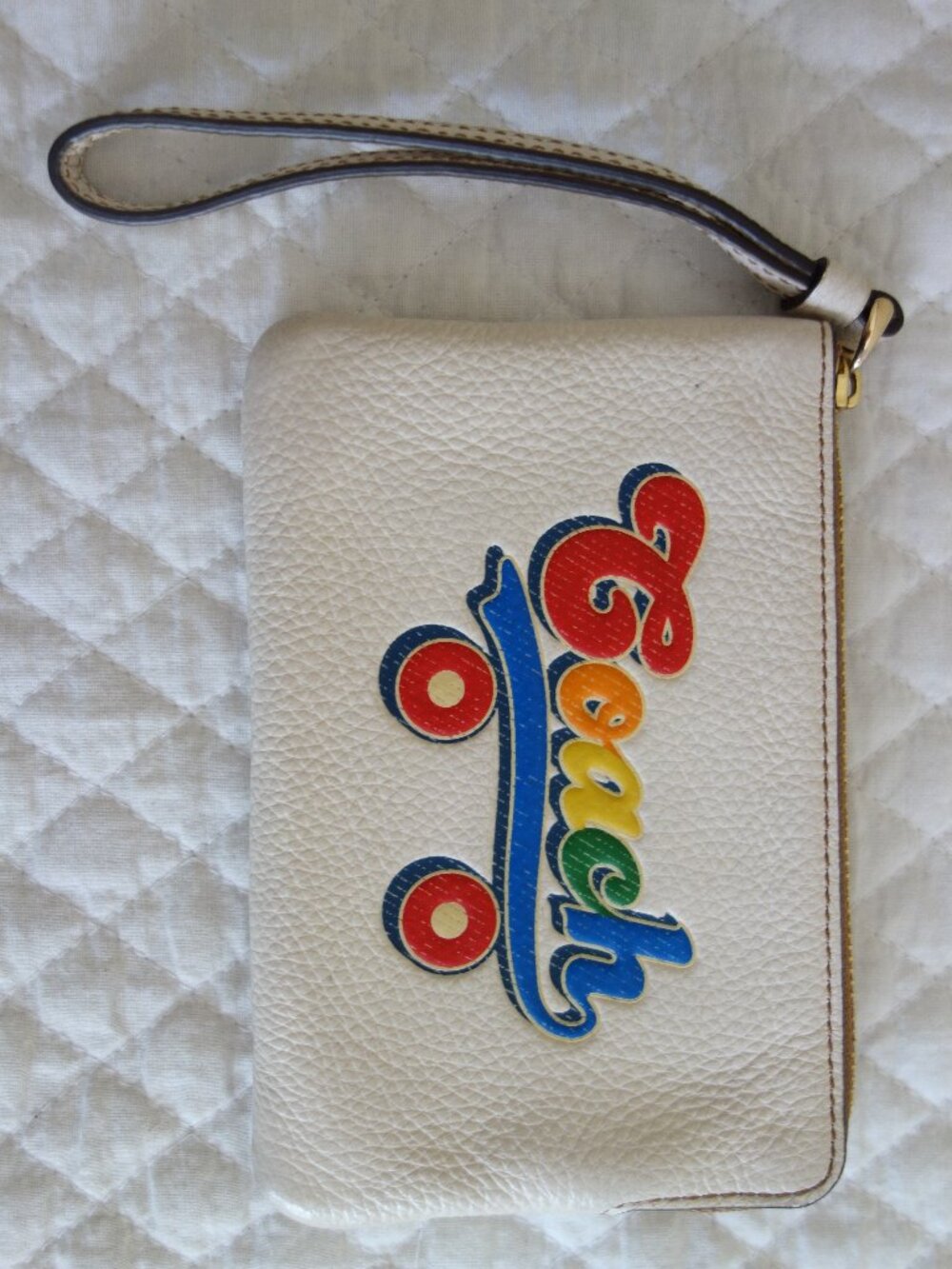 COACH X Pride Rainbow Skate Pebbled Leather Wristlet